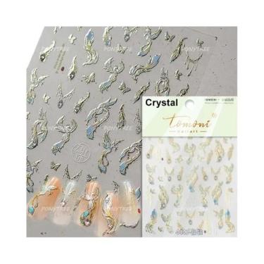 Imagem de Adesivos De Unha 5D Borboleta Vermelha Fênix Andorinha Decalques De Ma