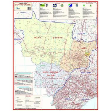 Imagem de Mapa do Brasil Região Centro Oeste Turístico Rodoviário - Multimapas
