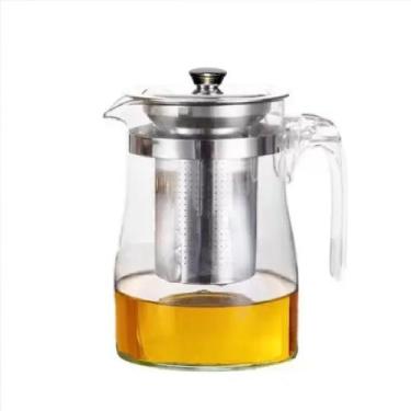 Imagem de Chaleira de Vidro c/ Infusor De Chá Aço Inox 600ml c/ Alça - Bw Boutiq