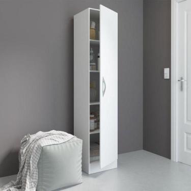 Imagem de Armário De Lavanderia Multiuso Com 1 Porta Menu Móveis Branco