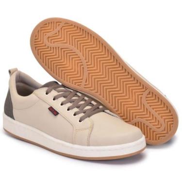 Imagem de Tênis De Couro Masculino Casual Cano Baixo Com Solado De Borracha - Do