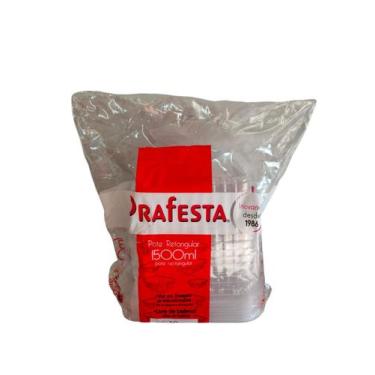 Imagem de Pote retangular freezer e microondas 1500ml com tampa Prafesta com 10 
