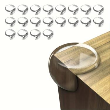 Imagem de Conjunto de 20 protetores de canto de segurança - amortecedores de borda de silicone, capas de móveis não tóxicas adequadas para mesas, cadeiras e camas