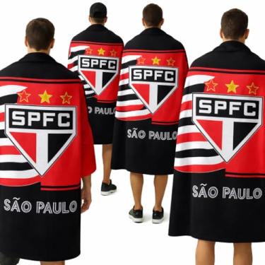 Imagem de toalha de banho grande 1,40x70cm praia piscina time são Paulo tricolor paulista