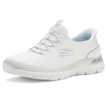 Imagem de Skechers Tênis feminino Arch Fit Summits Hands Free Slip-ins, Branco, prata, 40