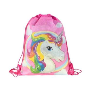 Imagem de Mochila Infantil De Unicórnio Em TNT Com Cordão, Sacola De Armazenamen