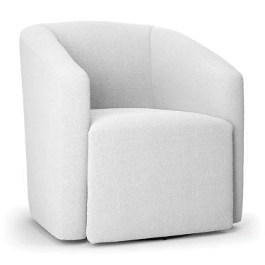 Imagem de Poltrona Sala de Estar Base Giratória Stella Max Bouclê Off White D03 - D'Rossi