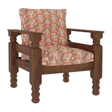 Imagem de Poltrona Madeira Maciça Liz Multimóveis Cr7003 Geométrico Terracota