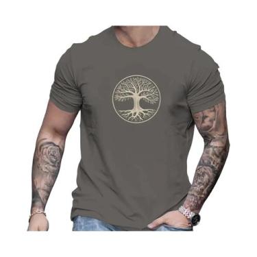 Imagem de Camiseta Esportiva Masculina De Verão Em Algodão Com Estampa De Pinhei