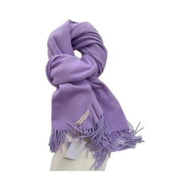 Imagem de Cachecol Feminino Longo De Lã Quente Para Inverno, Xale De Caxemira, P