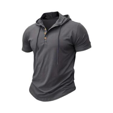 Imagem de Camiseta Masculina Slim Fit Com Capuz Para O Verão, Leve E Respirável,