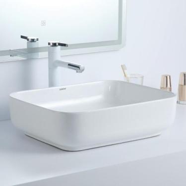 Imagem de Cuba Deend De Cerâmica Rettangolo Bianco Banheiro 51x40x14cm