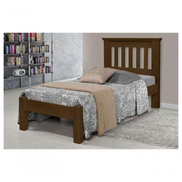 Imagem de Cama de Solteiro Texas de Madeira Maciça Tauari Castanho