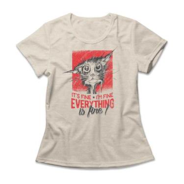 Imagem de Camiseta Feminina Everything Is Fine - Studio Geek, M, Mescla banana