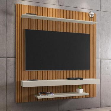 Imagem de Painel Sala Leme Para Tv Até 60 Polegadas Ripado/off White Ripado/off White