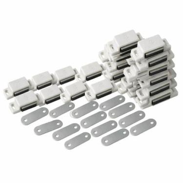 Imagem de Kit 50 Trinco Magnético Para Armário Guarda Roupa Móveis Branco - Gené