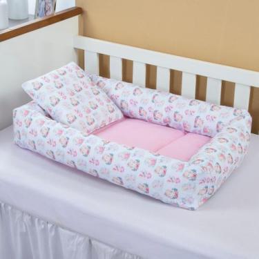 Imagem de Ninho Redutor De Berço Com Almofada 2 Pcs Bebê Menina - Carinha de Anj