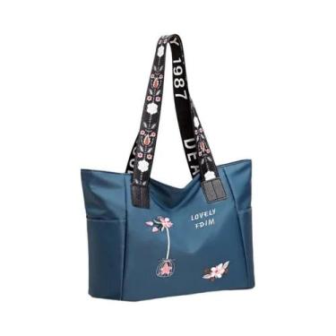 Imagem de Bolsa De Ombro Casual Feminina Em Nylon Impermeável Com Bordado De Gra