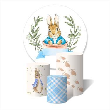 Imagem de Kit Trio de Capas Cilíndricas e Painel Redondo Sublimado de Páscoa Vár