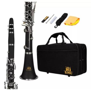 Imagem de Clarinete Em Si Bemol 17 Chaves Niquelada Ccb Konig