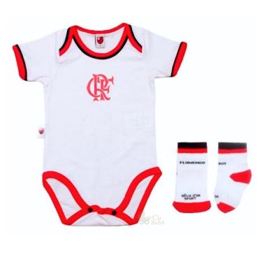Imagem de Kit Bebê Flamengo Com Body e Meia Oficial