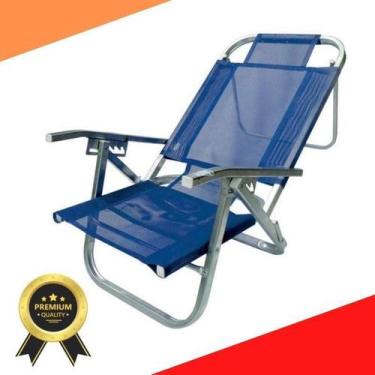Imagem de Cadeira De Praia Reclinável Azul Copacabana Cad0399 Botafogo - Botafog