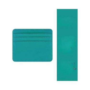 Imagem de Carteira Fina De Couro PU Para Cartões De Crédito Masculina E Feminina