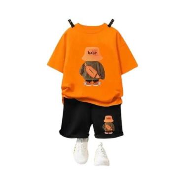 Imagem de Conjunto De Roupas De Verão Para Crianças, Camiseta Casual E Shorts Co