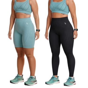 Imagem de Kit Lupo Sport Academia Legging Max + Bermuda Cós Alto-Feminino