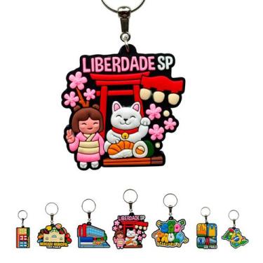 Imagem de Chaveiro Turístico Cerejeira Maneki Neko Liberdade SP - Portal da 25