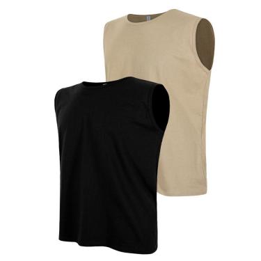 Imagem de Kit 2 Camisetas Regata Masculina Lisa Machão Basica-Masculino