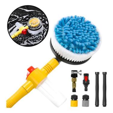 Imagem de Escova Rotativa Microfibra para Lavar Carro Painel Solar Janela - Func