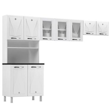 Imagem de Armário de Cozinha Modulada Compacta de Aço 280cm 3 Peças Multimóveis CR20534