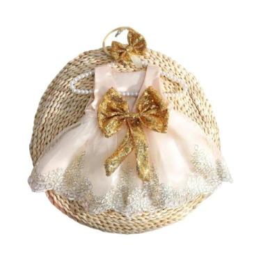 Imagem de Conjunto De Fotografia Para Bebê Recém-Nascido: Vestido De Renda Com F