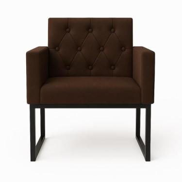 Imagem de Poltrona Para Sala De Estar Reforçada Recepção Base Ferro - Móveis Maf