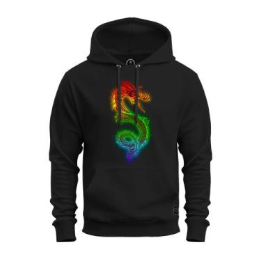 Imagem de Moletom Estampado Blusa De Frio Canguru Confortável Dragon Neon - Nexs