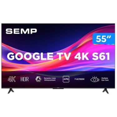 Imagem de Smart TV 55" Semp 4K UHD LED S61 Google TV AiPQ Pro Google Assistente 