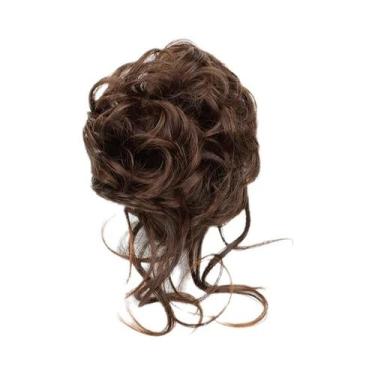 Imagem de Peruca De Coque Sintético Preto E Marrom Para Mulheres Com Elástico De
