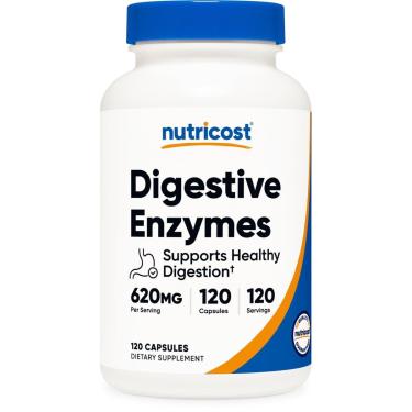 Imagem de Suplemento De Enzimas Digestivas Nutricost 620Mg 120 Cápsulas-Unissex