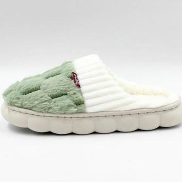 Imagem de Pantufa Europa Nuvem Bia em Pelo e Fleece Feminina, 37/8, Verde