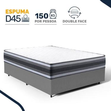 Imagem de Cama Box com Colchão de Espuma D45 Double Face Territory Hellen Casal 138cm