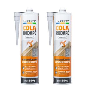 Imagem de Kit 2 Pu 40 Branco Cola Rodapé MDF Gesso 360g Barone