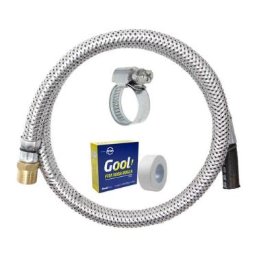 Imagem de Kit Mangueira Gás 1m P/ Fogão Cooktop Aquecedor GLP/GN - MACFLEX, Comp