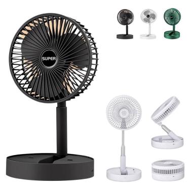 Imagem de Ventilador De Mesa Dobravel Mini Circulador Ar Telescopico Usb Portatil Ajustavel Com S...