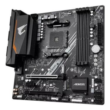 Imagem de Placa-mãe B550M Aorus Elite AMD AM4 DDR4 HDMI Micro ATX com 2 Slots M.2 Preta Gigabyte