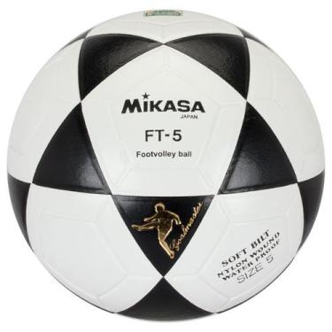 Imagem de Bola De Futevôlei Mikasa FT-5 FIFA Oficial, Branco, Preto