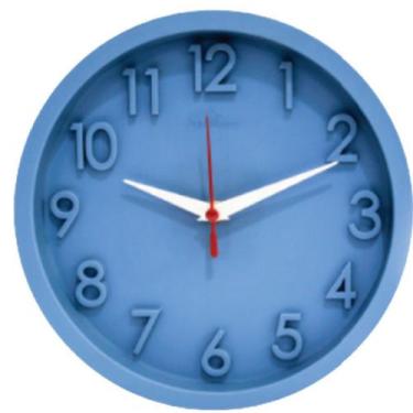 Imagem de Relogio de Parede 3D Sigma Azul Plashome Escritório Cozinha Sala Com M