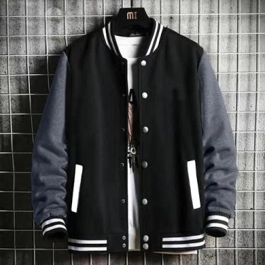 Imagem de Jaqueta De Fleece Unissex Oversize Em Cores Sólidas, Preta, Cinza, Bra