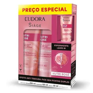 Imagem de Kit Eudora Siàge Nutri Rosé Shampoo 250ml + Condicionador 125ml + Leav