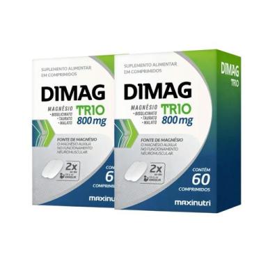 Imagem de Kit 02 Dimag Trio Magnésio 800mg 60 Comprimidos Maxinutri